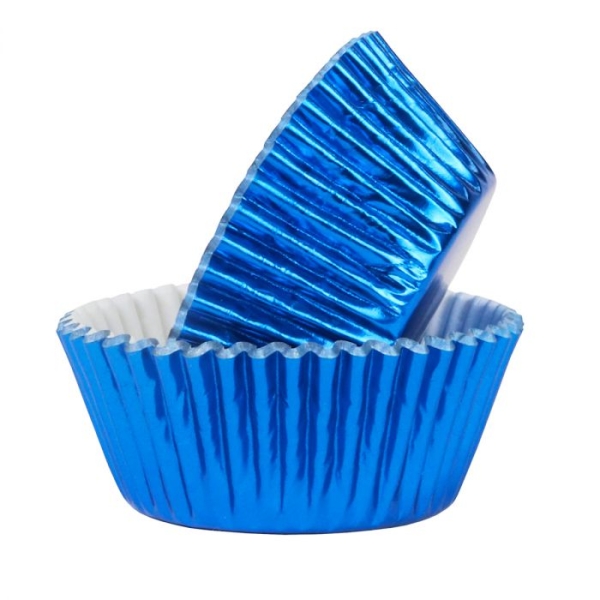 Cupcake Backförmchen - Metallic Blau